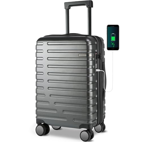 EMPSIGN 20-Inch Hard Shell Spinner Carry-On with TSA Lock