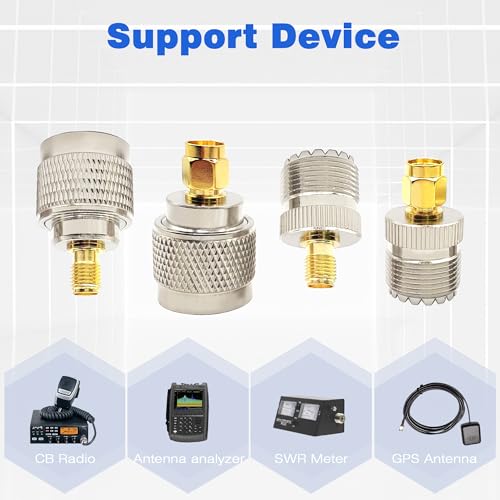 Adaptador SMA a UHF Coaxial Kit 4 piezas miniatura 3