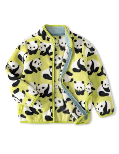 Image of Kids Printed Polar Fleece Jacket Toddler Baby Boys Girls Autumn Winter Warm Sherpa Lining Outerwear Soft Lightweight