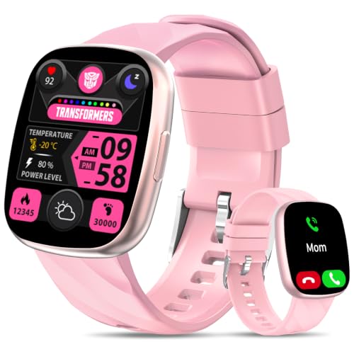 Transformers Kids Smart Watch for Boys & Girls, 1.78" HD Touchscreen Fitness Tracker with Heart Rate & Sleep Monitor, Sports Activity Watch with Pedometer, Birthday Gift for 5-16 Year Olds (Arcy-Pink) - image 1