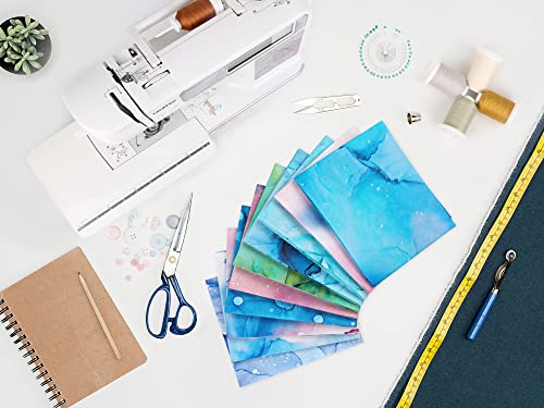 Craftido -21 Options- 100% Cotton Quilting Fabric Bundles 10Pcs Fat Quarters 18”X21”-Medium Weight 5.2 Oz- For Quilting, Sewing Project, Patchwork, Diy Crafts - Rainbow Inks #TOP4