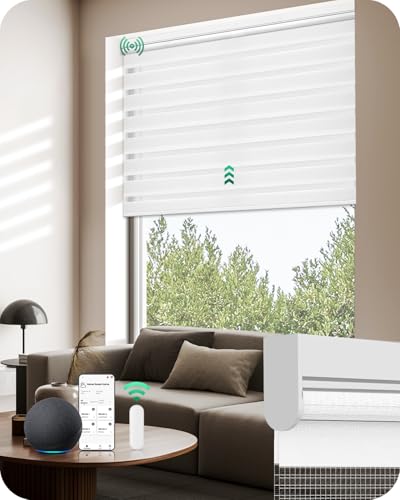 Allesin Motorized Zebra Blinds with Remote, 35