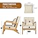 WACASA Accent Chair, Mid-Century Modern Side Chairs for Living Room, Bedroom, Balcony, Reading Room, Deeper Sitting Chair with Pillow, Armchair with Solid Wood Frame & Soft Cushion, Beige,Set of 2