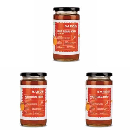 Image of BAROSI [Multi Floral Honey 500g] Pure, 100% Natural and Ayurvedic, Rich in Vitamins and Minerals, Helps in Curing Cough & Cold, No sugar adulteration, Natural Immunity booster, Wild Forest and Organic