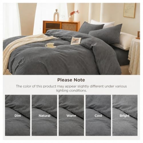 Image of Dark Grey Duvet Cover Only Ultra Soft & Breathable Comforter Cover King
