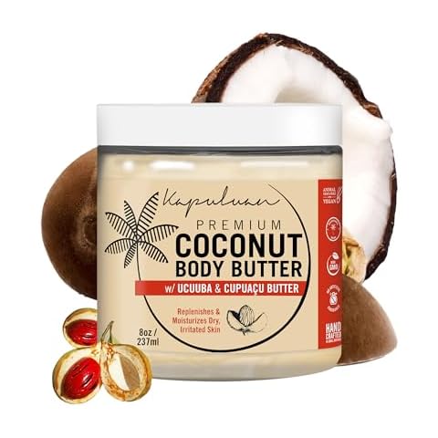 Kapuluan Coconut Body Butter for Women Dry Skin, Body Butter with All Natural Coconut Oil, Ucuuba Butter & Cupuaçu Butter,Body Cream Whipped Body Butter for Women. Cover
