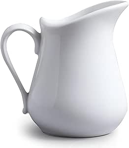 Concept4u White Ceramic Jug with Handle 250ml Porcelain Traditional ...