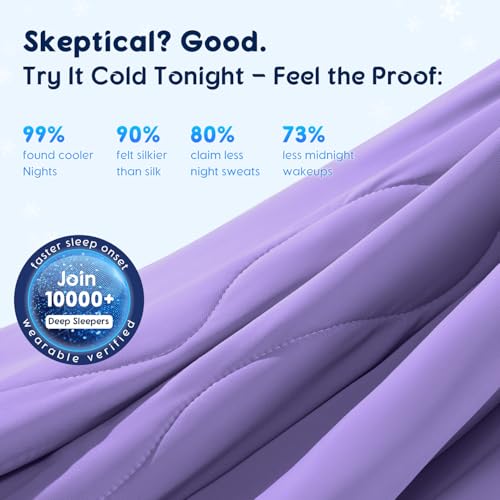 Image of Cooling Blanket for Hot Sleepers & Night Sweats - Cooling Comforter, Breathable Lightweight Double-Sided Summer Bedding, Breathable Soft All Season (Lavender, Queen(90 inchx90 inch))