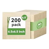 MORGIANA 200 Uds Servilletas de Papel Desechables Beige Bambu sin Blanquear Compostables Servilletas Ecológicas Premium Rectangulares 2 Capas de Bar Fiesta Restaurante Navi (33 * 33CM）