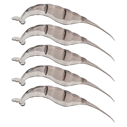 VICASKY Éplucheur d'Écrevisses en Plastique PC Gris, Lot de 5 Outils Compacts pour Décortiquer et Déveiner Crevettes, Ustensiles Légers et Réutilisables Cuisine Maison et Nettoyage Fruits