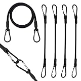 Pulpos Elásticos con Mosqueton Set de 4 Cuerdas Elásticas de 60 cm para Sujeción Correas Multiusos para Transporte, Coche, Camping, Toldos, Lonas y Bicicleta