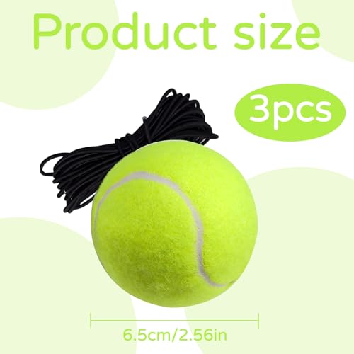 AONAYO 3er-Pack Tennisball Mit Schnur,Tennisball Mit Schnur Tennis Trainer,Twistball,Tennistraining Tennistrainer,Reboundball Swingball,Ball Mit Schnur,Geeignet FüR Tennistraining Drinnen Und DraußEn
