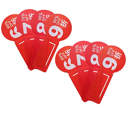 BIENKA 8 Uds. Etiquetas de descuento for venta al por menor de ropa, signos de porcentaje de tienda, liquidación de tarjetas, etiquetas útiles, etiqueta de supermercado, tienda for tarjetas de marcado