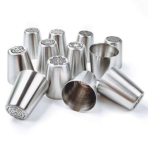 image for Feleph Russian Piping Tips Cake Decorating Supplies 13 Pcs Large Flowe