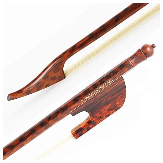 Snakewood Stick Baroque Cello Bow 4/4 Size 610C VINGOBOW Full 71.5cm Snake Wood Well Balanced Sweet Sound Premium Quality Natural Horse Hair Light Weight Approx.73 g Easier Control