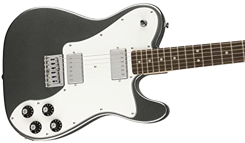 Image of Squier Affinity Series Deluxe Telecaster Electric Guitar, with 2-Year Warranty, Charcoal Frost Metallic, Laurel Fingerboard