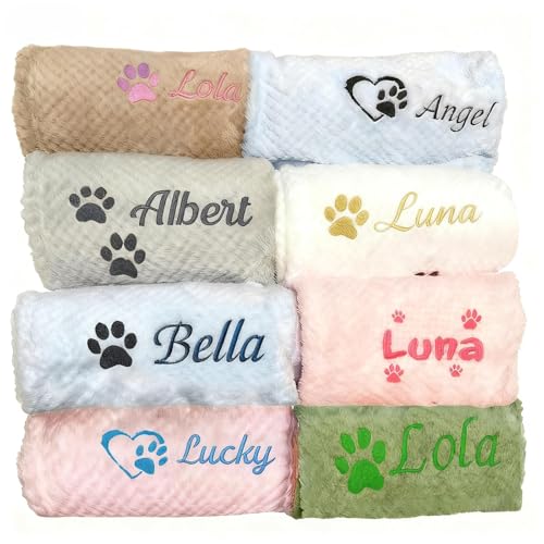 Personalised Pet Blanket with Name & Paw Print