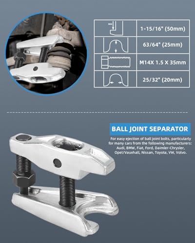 Extractor de rótulas BOOMSTART para desmontar articulaciones esféricas sin dañar 2