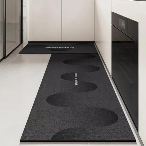 Image of Roslen Kitchen Mats for Floor 2 Pcs, Waterproof Memory Foam Standing Desk Floor Mat, Comfort Runner Rug Floor Carpets for Kitchen Sink Laundry Bedroom and Office (118 * 38 cm, 58 * 38 cm)