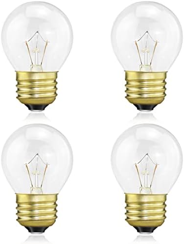 Oven Light Bulb 40 Watt Appliance Bulb, G45 Clear - High Temp 120V 415 Lumens E26 Standard Base, Appliance Light Bulb for Oven Stove Refrigerator Microwave 4-Pack