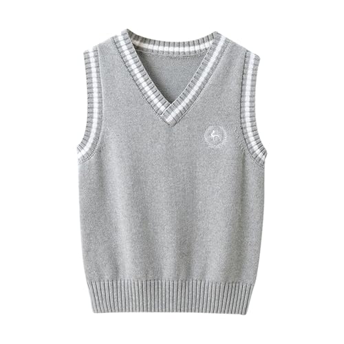 Preppy Jk Sweater Vest for Girls V Neck Sleeveless Classic Knitted Vests Kids Boys School Uniform Unisex Pullover