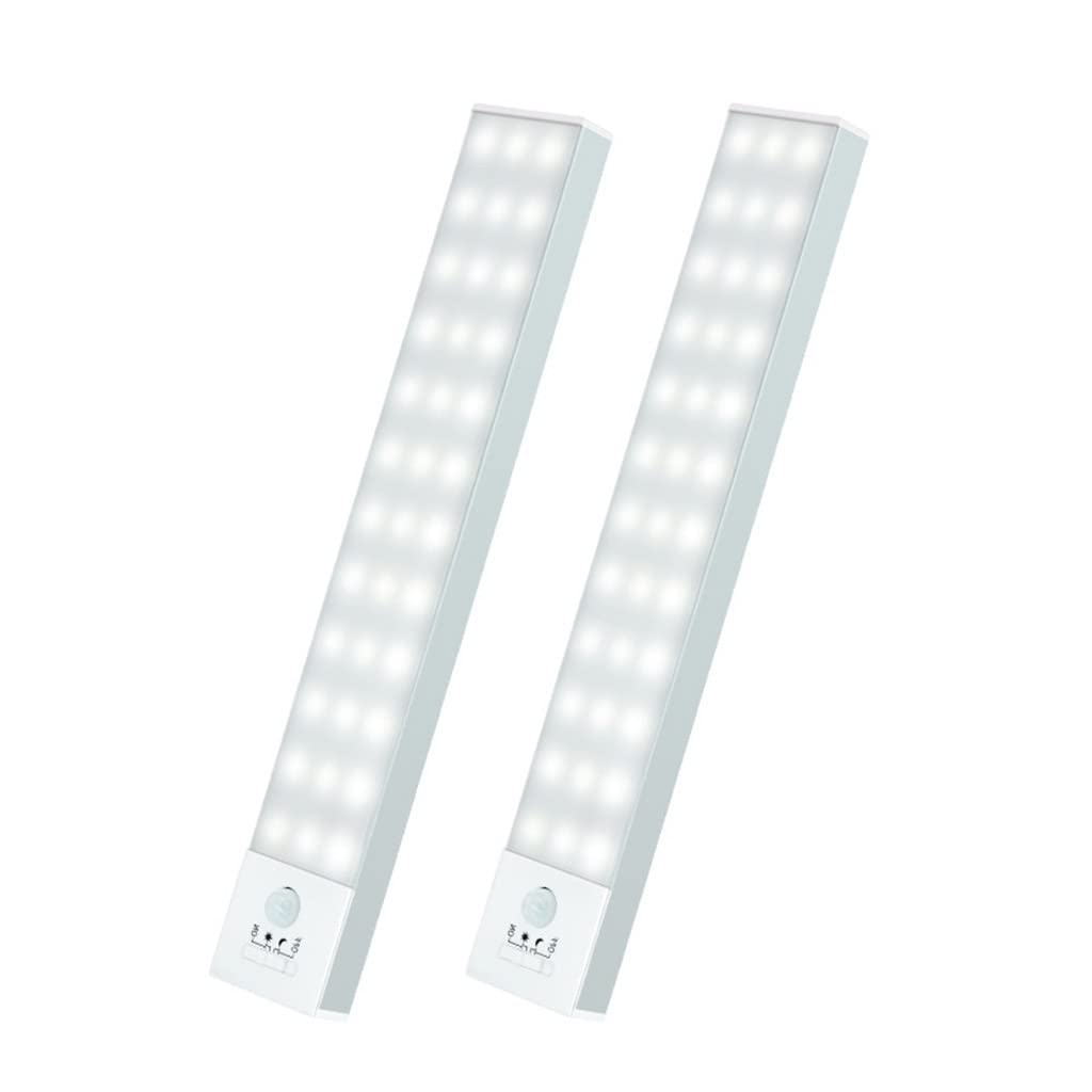 Lampada da Armadio a LED Ricaricabile, Sensore di Movimento, Wireless Sotto la Luce Dell'armadio, Illuminazione Magnetica per Armadi, per Guardaroba, Armadi, Armadietto, Madia, Luce Bianca