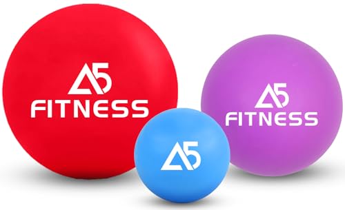 Lacrosse Massage Ball for Muscle Relief 3 Sizes (3cm 5cm 6.3cm) for Yoga Rehab Deep Tissue & Trigger Point Massage Myofascial Release Plantar Fasciitis - Sore Muscle Recovery