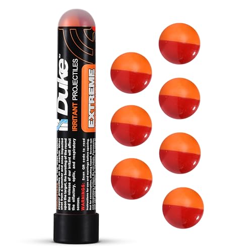 Duke 68 Cal Pepper Ball Projectiles (4% PAVA + 1% CS), 7 Count - Extreme Irritant Projectiles, Non...