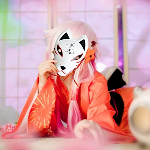 仮面 狐 お面 コスプレ マスク ハロウィン 可愛い柄鈴とタッ