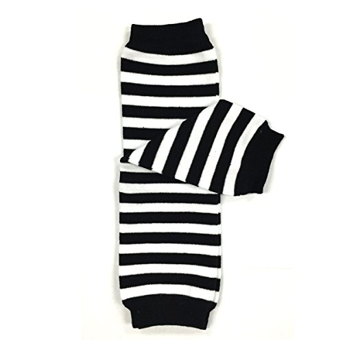 Bowbear Baby Stripes and Chevron Leg Warmers, Black and White S