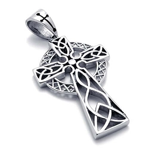 Collier croix celtique anti-noircissement en acier inoxydable durable