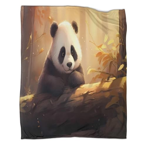 Plaid panda 3D en microfibre 150x200cm pour voyage - 3