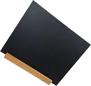 Small Chalkboard Sign with Teak Wood Base 20x30cm Reusable Tabletop Blackboard Message Display Board for Bar Shop Restaurant Party Use