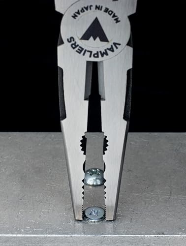Image of VAMPLIERS CAIMAN 7.5 inch Stripped Screw Extractor Needle Nose Pliers. Made in Japan. Multipurpose Long Nose Screw Removal Plier with Wire Cutter & Crimper