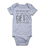 Vieille Funny Sayings Letter Baby Bodysuit Happy Birthday Daddy Unisex Newborn One Piece Romper Summer Cute Infant Outfit Clothes 6-9 Months