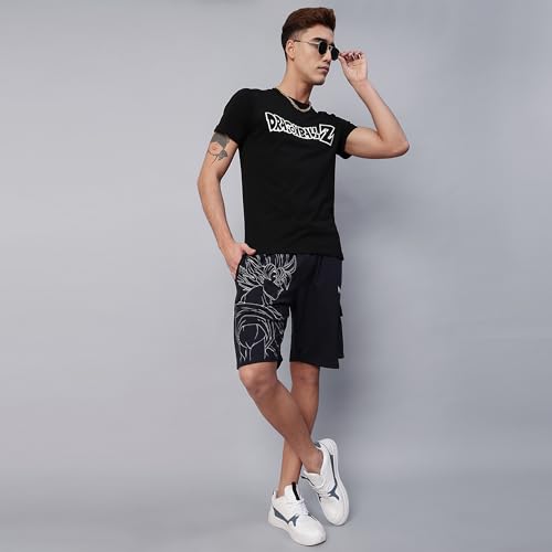 Image of Free Authority Official Dragon Ball Z Goku Printed Regular Fit Shorts for Young Men