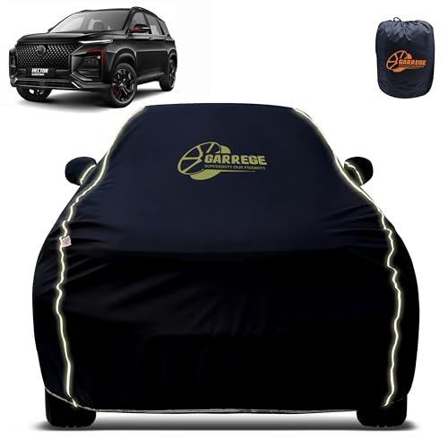 Image of Reflector Waterproof Car Cover for Mg Hector with Mirror & Antenna Pocket | All Weather Protection | Washable Fabric | Black Color