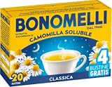 Bonomelli Camomilla Solubile Classica 20 bustine, Concentrato Estratto da Fiori Selezionati, Dona Momenti di Calma e Relax (100g)