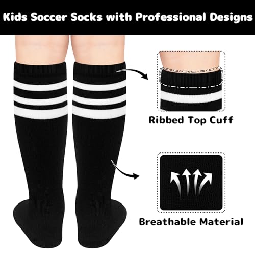 Image of Olreco 1 Pack Toddler Kids Youth Soccer Socks Girls Boys Baseball Socks Youth Knee High Softball Football Accessories Cotton
