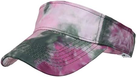 Sport Sun Visors Hat for Women Men Girl Tie Dye Adjustable Travel Cap Golf Tennis Running Summer Outdoor Quick Drying Washed Sun Hats for Women Black Visor Womens Fashion Scarves