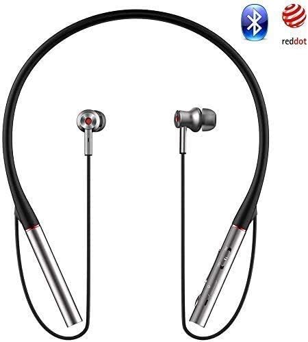 1MORE Dual Driver BT ANC In-Ear Headphones Wireless Bluetooth Earphones with Active Noise Cancellation, ENC, Fast Charging, Magnetic Earbuds, Microphone and Volume Controls, Silver