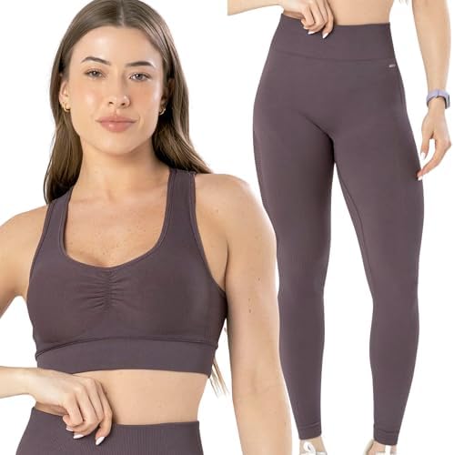 Conjunto Fitness Sem Costura Microfibra de Poliamida Selene Acade...