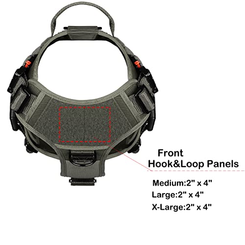 Icefang Gn5 Tactical Dog Harness,Hook And Loop Panels,Walking Training Work Dog Molle Vest With Handle,No Pulling Front Leash Clip,6 X Buckle (Xl (Neck:20"-28" ; Chest:32"-39"), Green) #TOP2