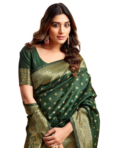 Image of C J Enterprise Women's Banarasi Saree Pure Kanjivaram Style Silk Saree With Blouse Piece for Wedding (Pari-160)
