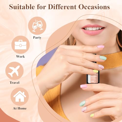 Phoenixy Gel Nail Polish Set - 50pcs UV Nail Polishes 7ml Nail Varnish with Base Top Matte Glitter Golden Coat Gel Polish Set Nail Varnish Sets Gift for Women - Image 7