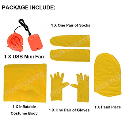 IHGYT Inflatable Masquerade Costume Full body suit Air Blow up Costumes Fancy Dress Ball Party Christmas Carry Funny Cosplay Halloween Carnival Jumpsuit Suit Outfit (yellow)