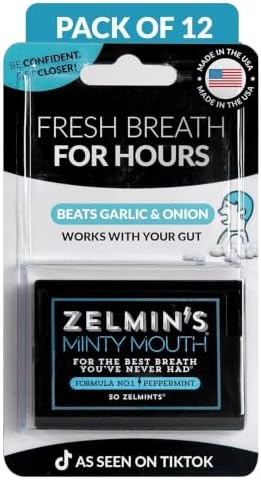 Zelmin's Breath Mints – Parsley Seed Oil Capsules, Peppermint 12 Pack