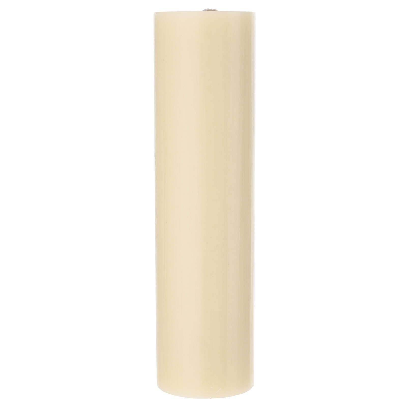 Holyart Świece, paschały, gromnice, świeczki: Świeca na ołtarz z motywem gołębicy i słońca, z dodatkiem wosku pszczelego, 300x80 mm
