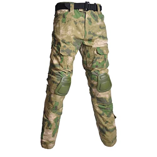 Rodilleras tácticas integradas en pantalones de carga militares y uniforme de camuflaje