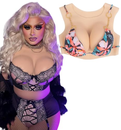 TEAYUYIM Siliconen borstplaat Nepborsten Siliconen borstvormen Ronde kraag B-G cup Nepborsten voor crossdressers Cosplay